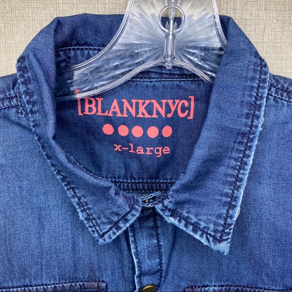 Blank NYC Maddie denim boyfriend button up Girl XL - Picture 3 of 9